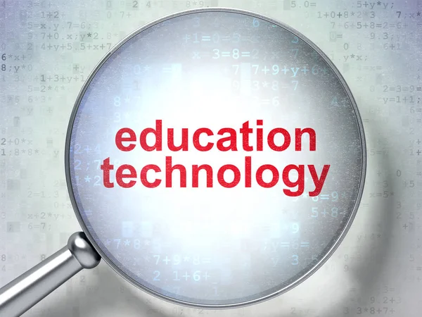 Conceito de estudo: Tecnologia da Educação com vidro óptico — Fotografia de Stock