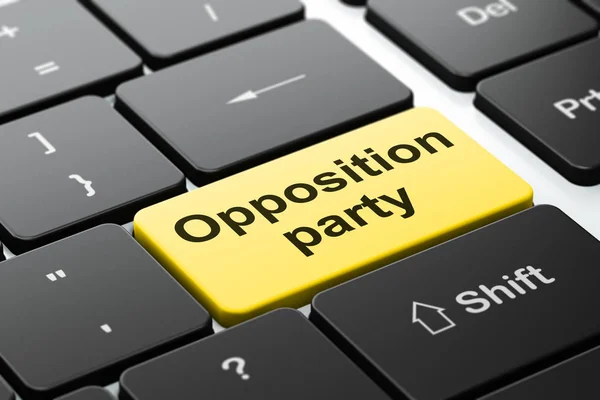 Koncepce politiky: opoziční strana na pozadí klávesnice počítače — Stock fotografie