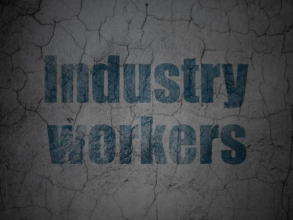 Manufacuring concept: industrie werknemers op grunge muur achtergrond — Stockfoto