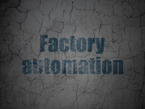 Koncepcja produkcji: Automatyka przemysłowa na tle ściany grunge — Zdjęcie stockowe