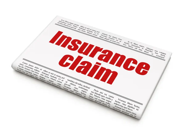 Insurance concept: newspaper headline Insurance Claim — Stock Photo, Image