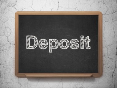 Bankacılık kavramı: Kara tahta arka plan mevduat
