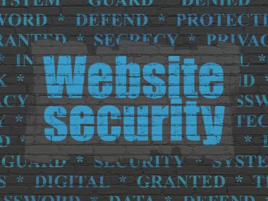 Emniyet konsepti: Web sitesi güvenlik duvar arka plan üzerinde