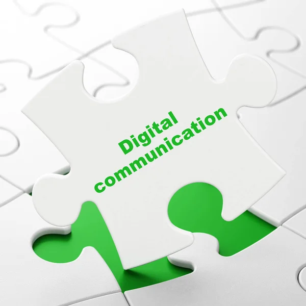Concepto de información: Comunicación digital sobre el fondo del rompecabezas — Foto de Stock