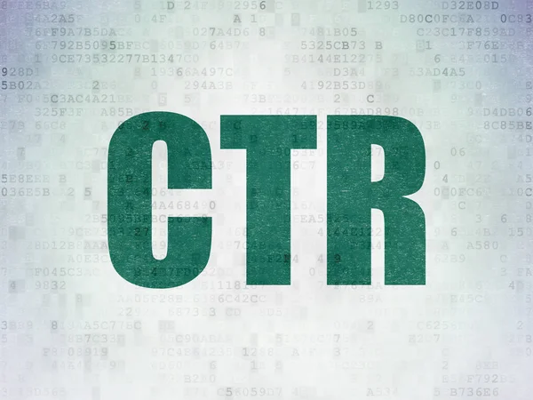 Concepto empresarial: CTR sobre el fondo del documento de datos digitales — Foto de Stock