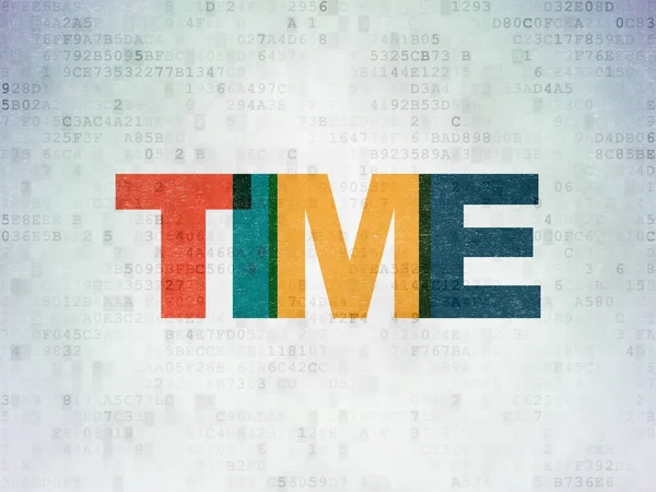 Koncept časové osy: čas na digitální Data papírové pozadí — Stock fotografie