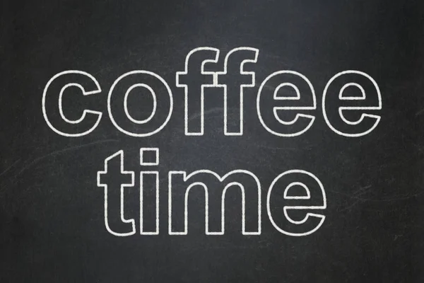 Koncepcja Timeline: Coffee Time na tle tablica — Zdjęcie stockowe