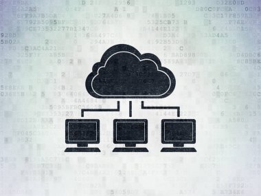 Ağ kavramı bulut: dijital veri kağıt arka plan bulut ağda