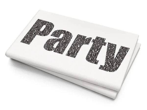 Intrattenimento, concetto: Party su sfondo Blank Newspaper — Foto Stock