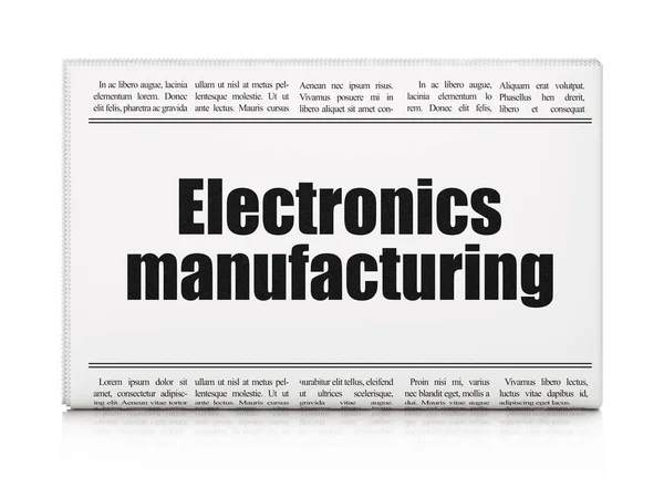Industrie concept: krantenkop Electronics Manufacturing — Stockfoto