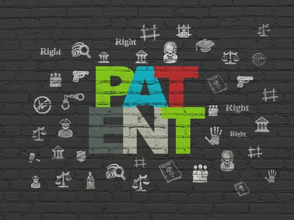 Zákon koncept: Patent na zeď na pozadí — Stock fotografie