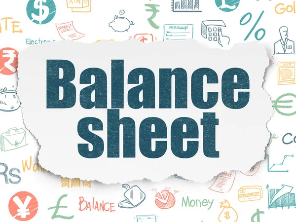 Money concept: Balance Sheet on Torn Paper background