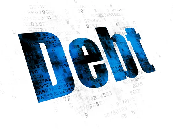 Pénz fogalma: a digitális háttér adósság — Stock Fotó