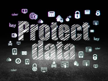 Koruma kavramı: grunge karanlık oda verileri korumak