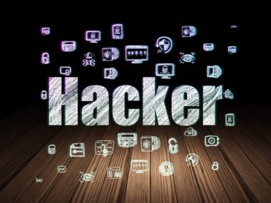 Güvenlik kavramı: grunge karanlık odada Hacker