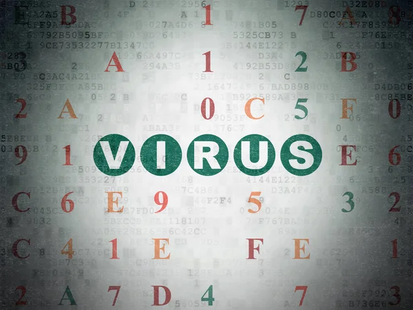 Veiligheidsconcept: Virus op digitale Data-Paper achtergrond — Stockfoto