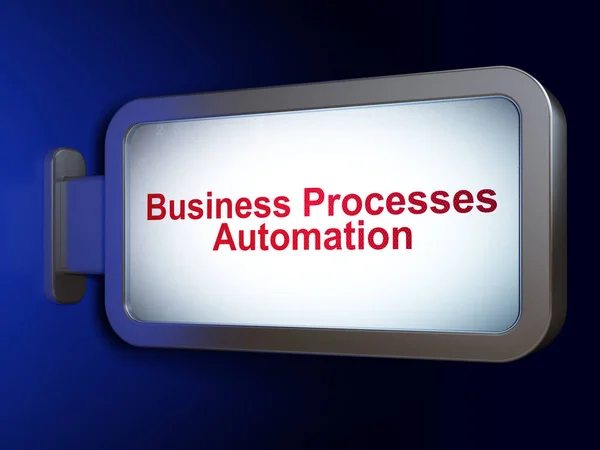 Концепція бізнесу: Автоматизація бізнес-процесів на фоні білборду — стокове фото