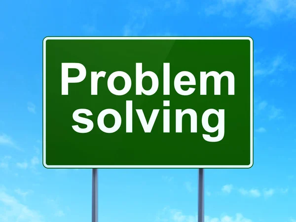 Bedrijfsconcept: Problem Solving op weg teken achtergrond — Stockfoto