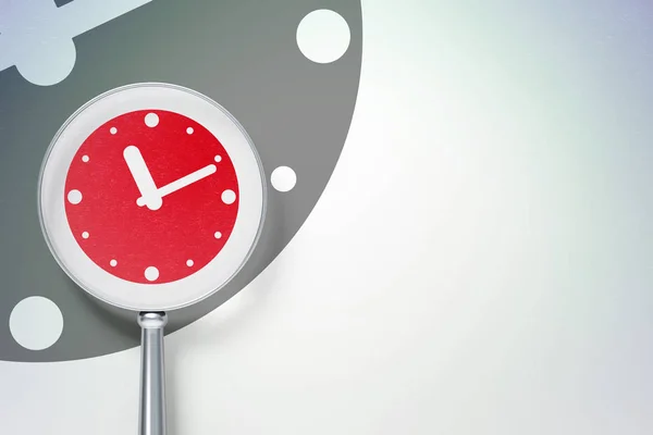 Pojęcie czasu: zegar ze szkła optycznego na tle cyfrowy — Zdjęcie stockowe