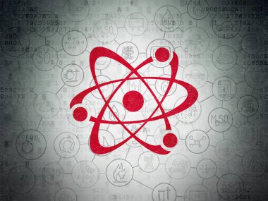 Bilim kavramı: molekül dijital veri kağıt arka plan üzerinde