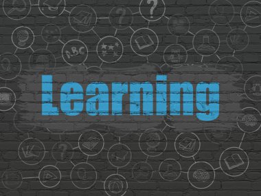 Eğitim kavramı: duvar arka plan üzerinde öğrenme