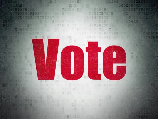 Politiska begrepp: rösta på Digital Data papper bakgrund — Stockfoto