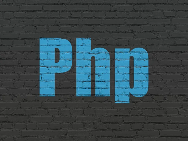 Datenbankkonzept: PHP auf Wandhintergrund — Stockfoto