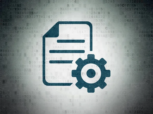 Database concept: Gear op digitale Data-Paper achtergrond — Stockfoto