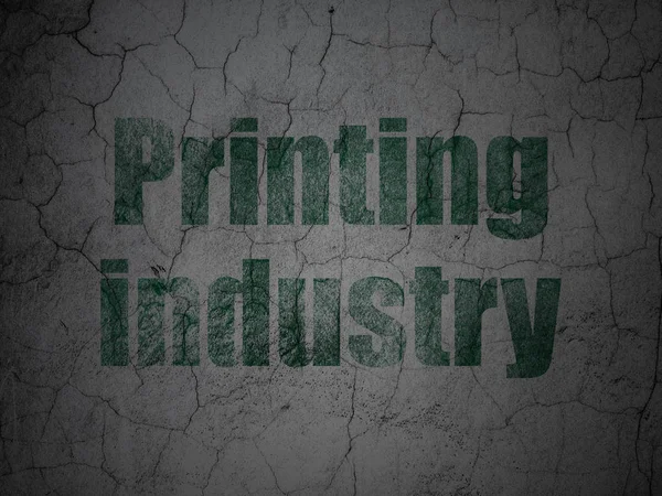 Manufacuring koncept: polygrafický průmysl na pozadí zeď grunge — Stock fotografie