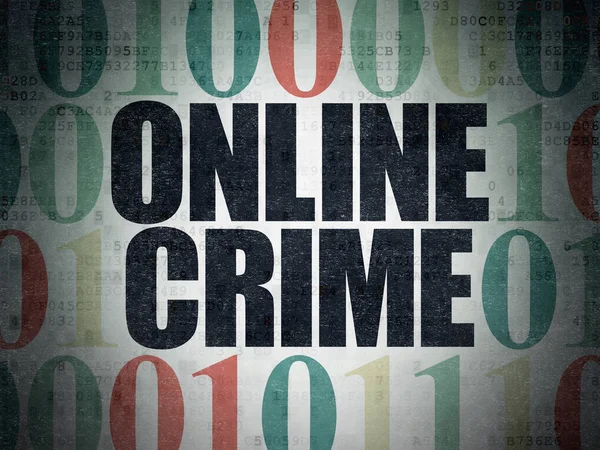 保護の概念: デジタル データ用紙の背景にオンライン犯罪 — ストック写真