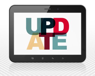 Web geliştirme kavramı: Tablet Pc bilgisayar ekranda güncelleme ile