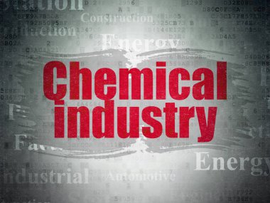 Manufacuring kavramı: dijital veri kağıt arka plan üzerinde kimya sanayî