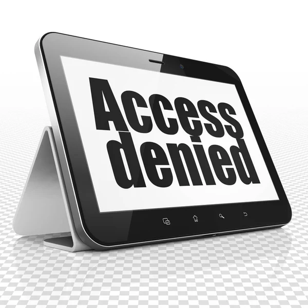 Protection concept: Tablet Computer with Access Denied on display — Stock Photo, Image
