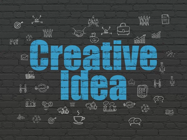 ビジネス コンセプト: 壁の背景に創造的なアイデア — ストック写真