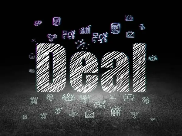 Business concept: Deal in grunge dark room — Stock Photo, Image