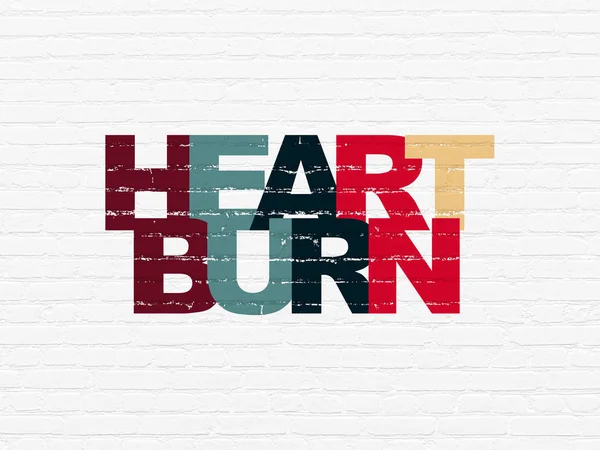 Healthcare concept: Heartburn on wall background — Stock Photo, Image