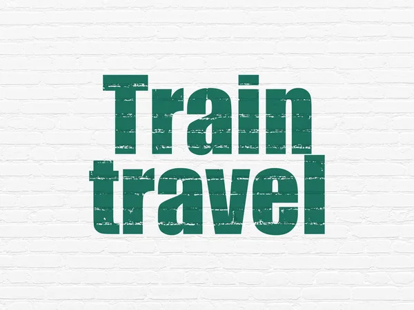 Conceito de viagem: Trem Travel on wall background — Fotografia de Stock