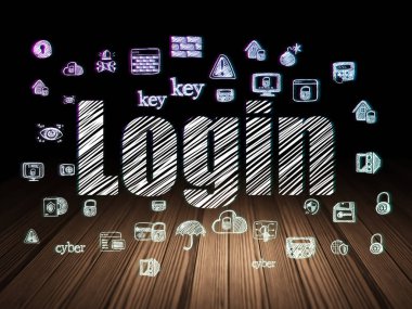 Güvenlik kavramı: grunge karanlık odada giriş