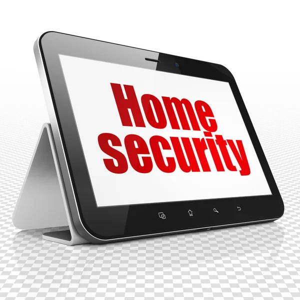Schutzkonzept: Tablet-Computer mit Home Security auf dem Display — Stockfoto