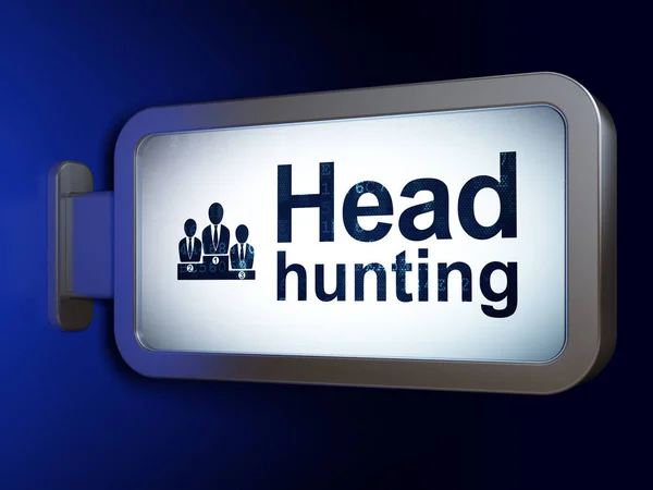 Koncepcja biznesowa: Head Hunting i Business Team na billboard tło — Zdjęcie stockowe