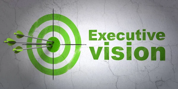 Finance concept: target and Executive Vision on wall background — Stock Photo, Image