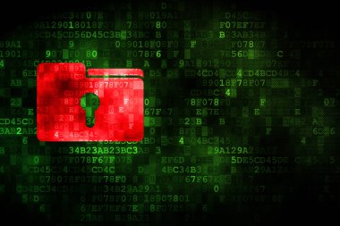 İş kavramı: klasör ile Keyhole dijital arka plan üzerinde