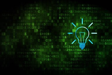 Finans kavramı: Dijital arkaplanda ampul