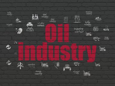 Manufacuring kavramı: duvar arka plan üzerinde petrol endüstrisi