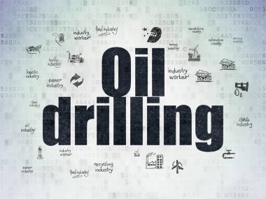 Manufacuring kavramı: dijital veri kağıt arka plan üzerinde petrol Delme