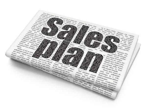 Marketing concept: Sales Plan on Newspaper background — Stock Photo, Image