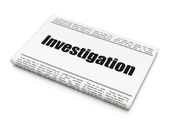 Concept scientifique : la une des journaux Investigation — Photo