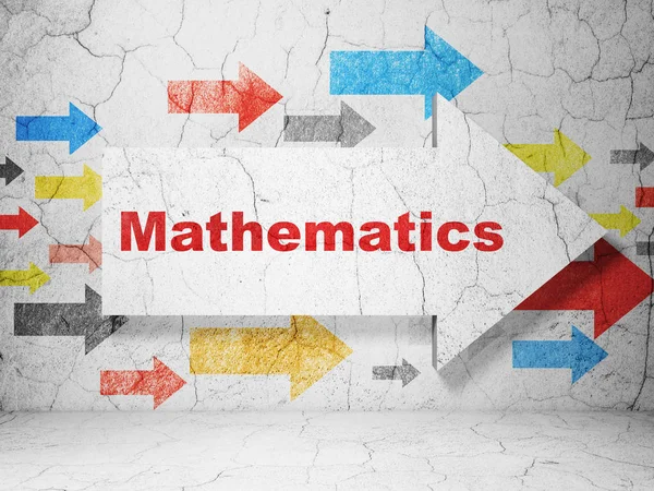 Eğitim kavramı: grunge duvar arka plan üzerinde matematik ile ok — Stok fotoğraf