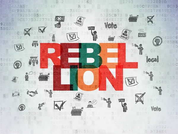 Politics concept: Rebellion on Digital Data Paper background