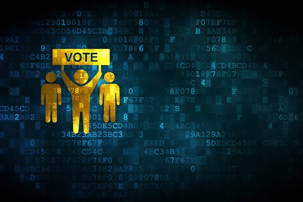 Политическая концепция: избирательная кампания на цифровом фоне — стоковое фото